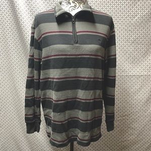Arnold Palmer Mens Grey Black Striped Sweater Too Size Medium